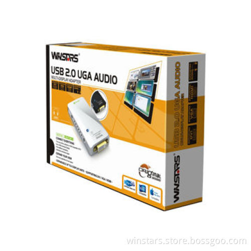 USB2.0 to DVI Adapter with Audio Output, 5V Power Consumption, Extended, Mirror